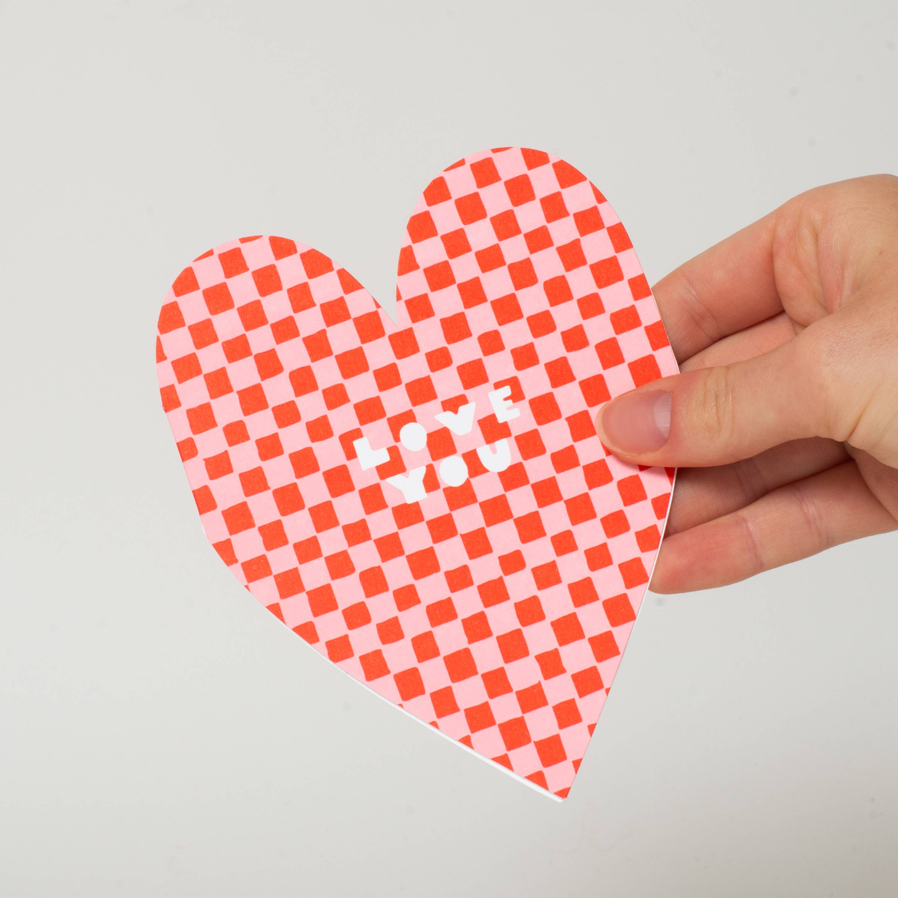 Checker Heart Die-cut Shape Card
