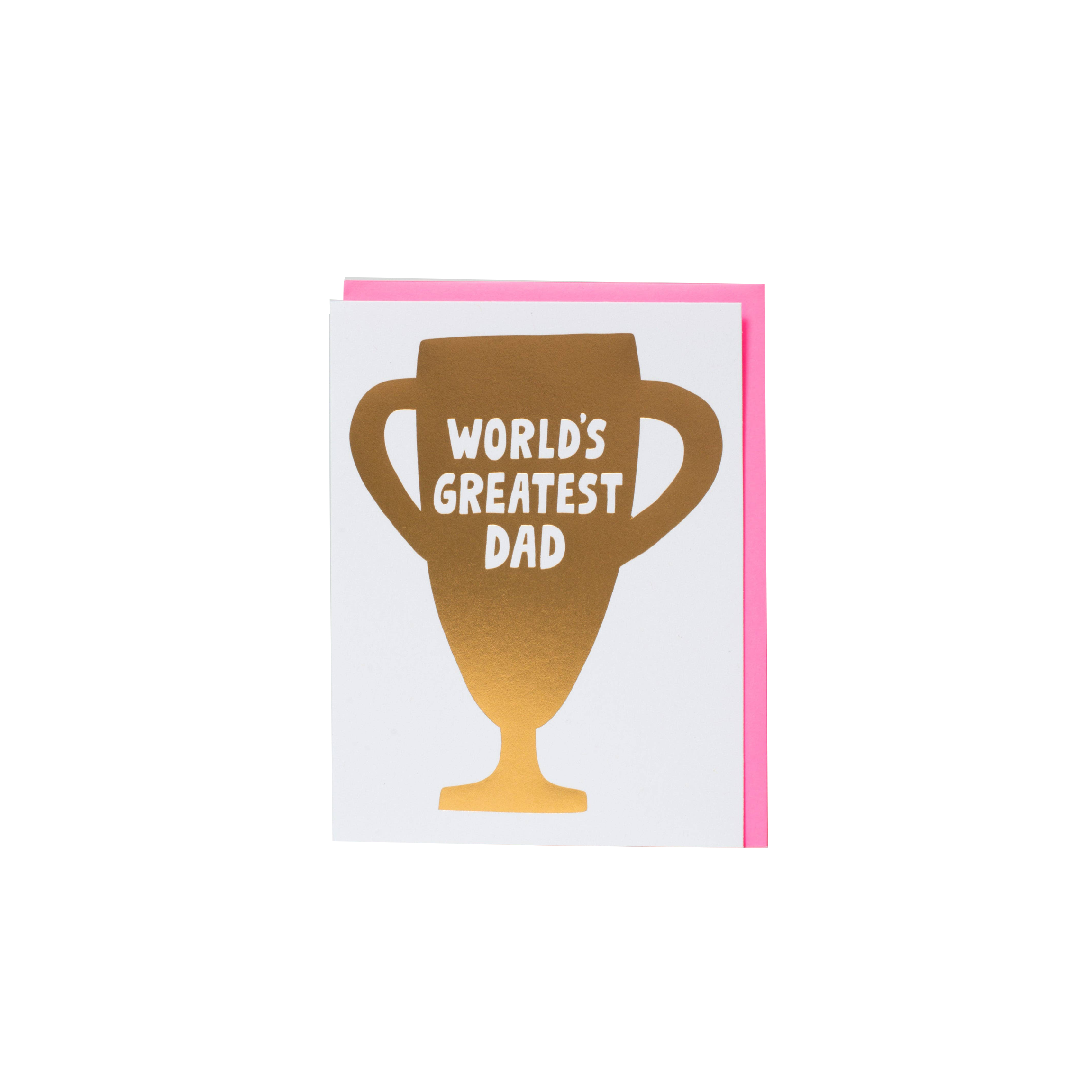 Father's Day Best Dad Gold Trophy Card