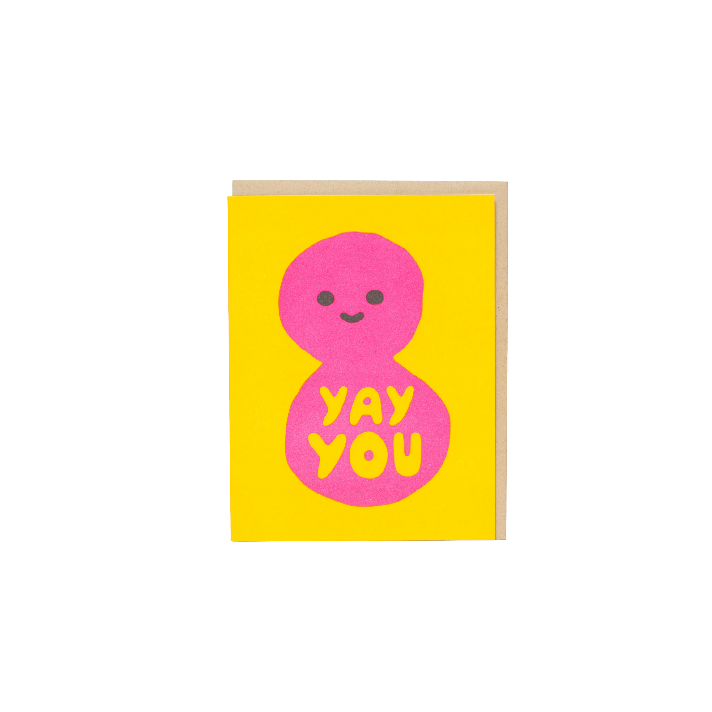 Yay You Peanut Congrats Letterpress Card