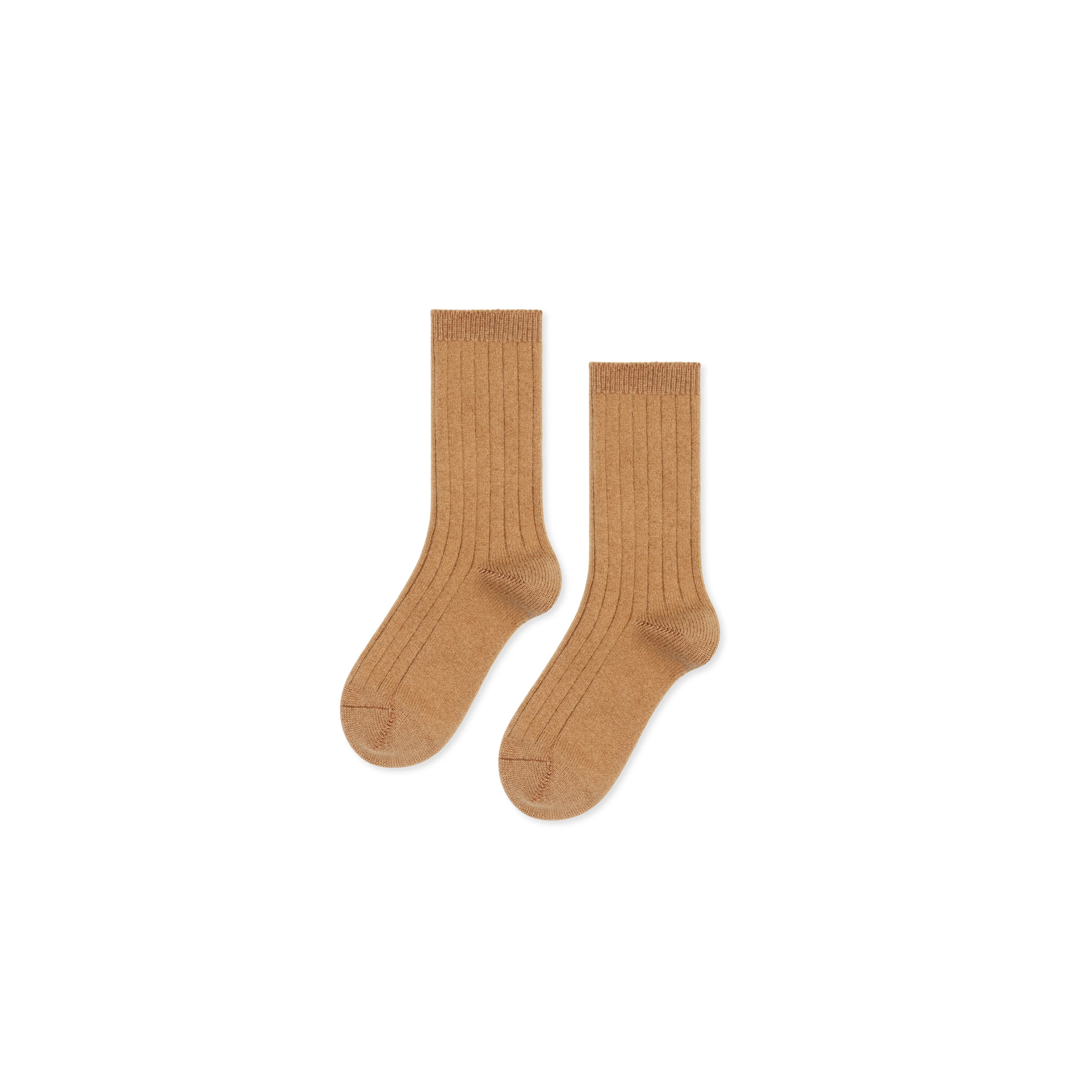 Italia Cashmere Cozy Rib Crew in Camel