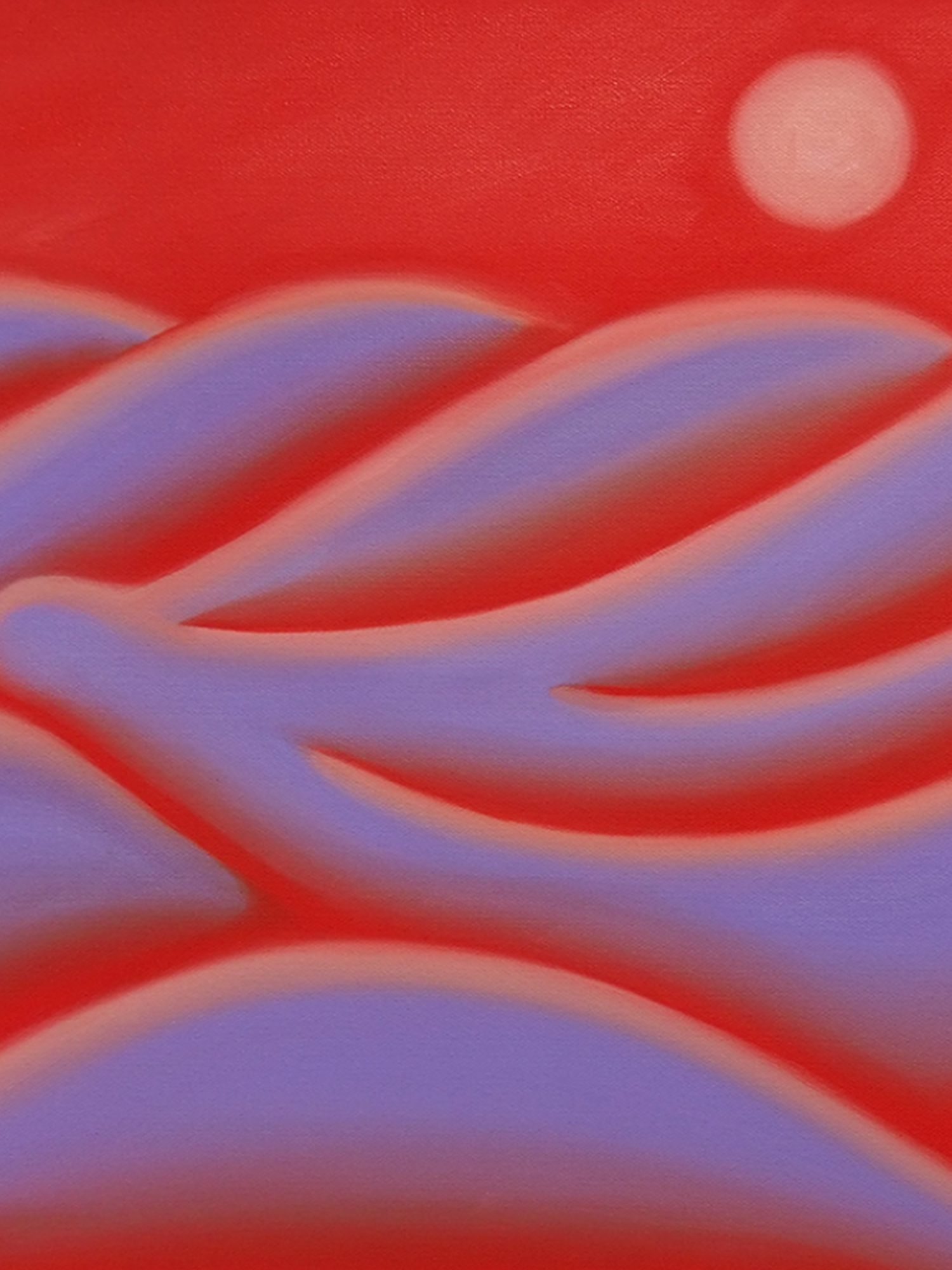 Abstract design with wavy lines on a red background