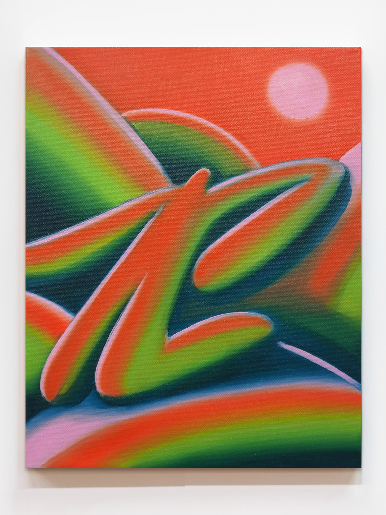 Abstract artwork with vibrant colors on a white background