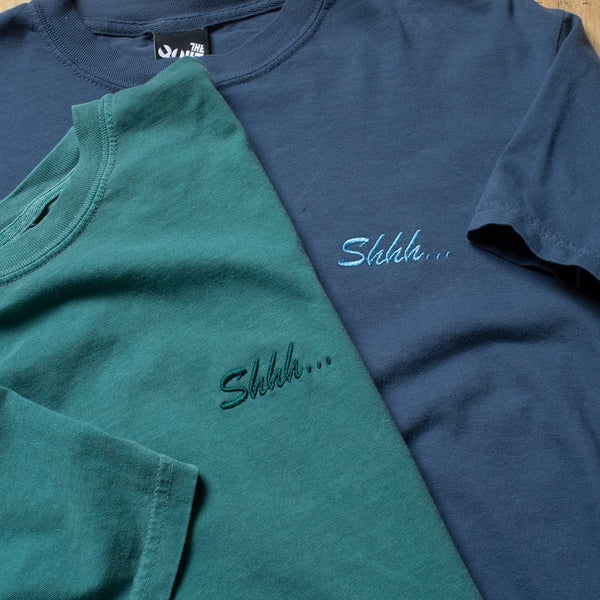 Shhh Embrodiered T-shirt in Midnight