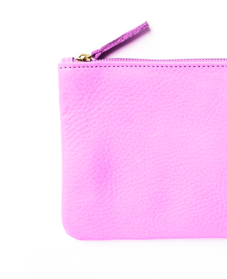 Sorbet Leather Zipper Pouch