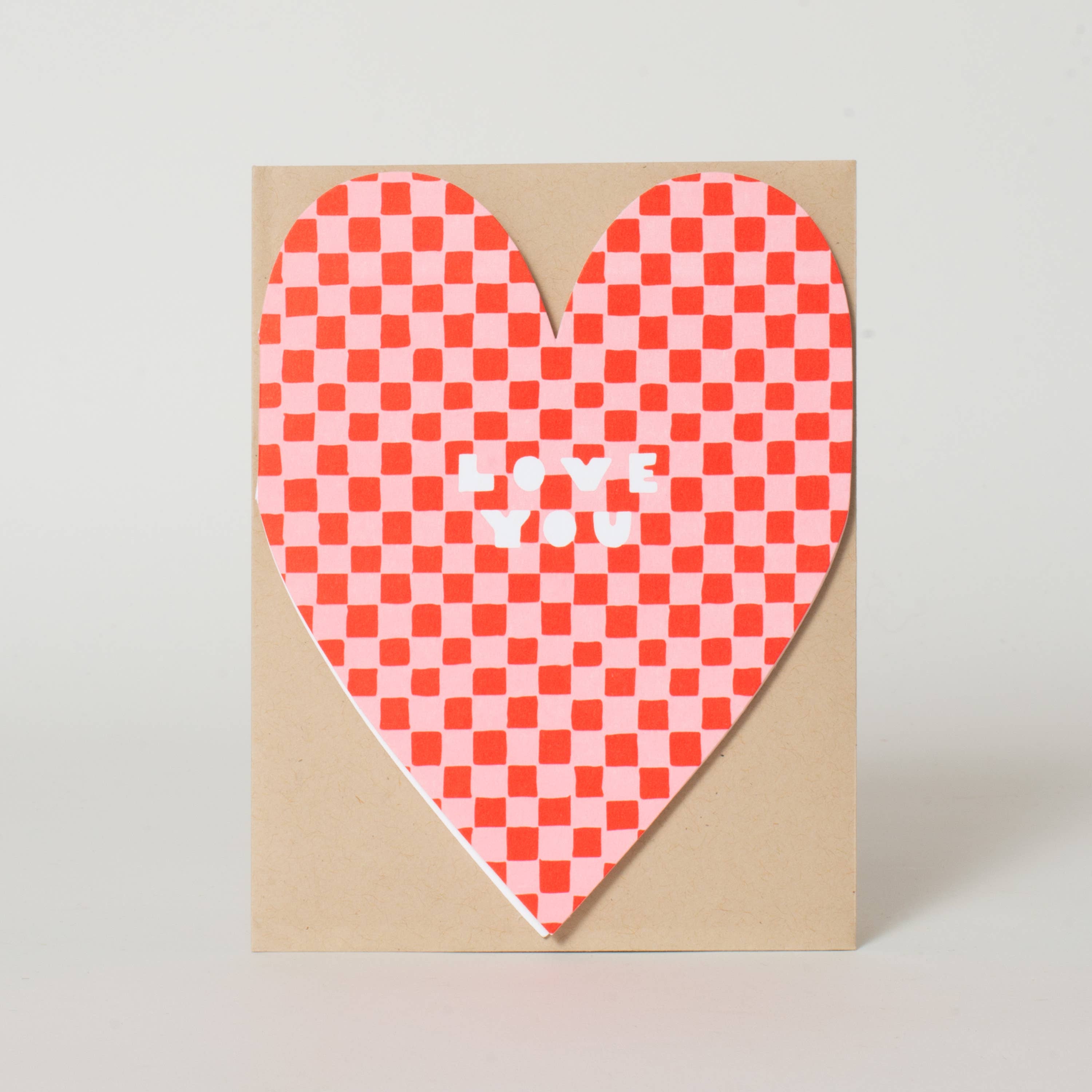 Checker Heart Die-cut Shape Card