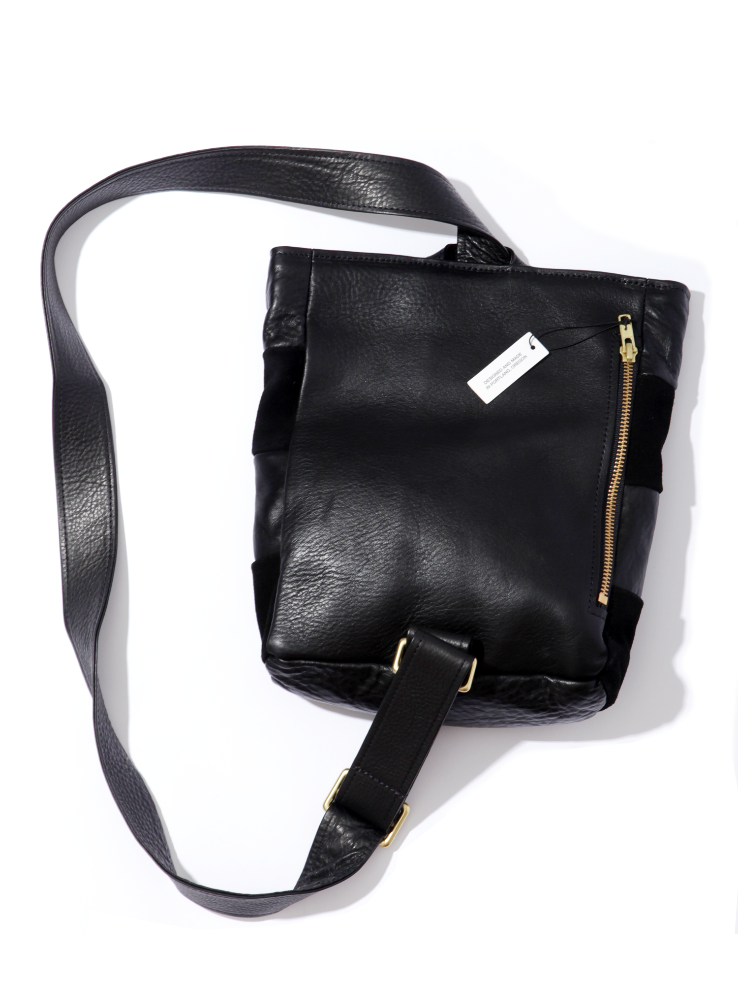 Black Checkered Leather Sling Bag