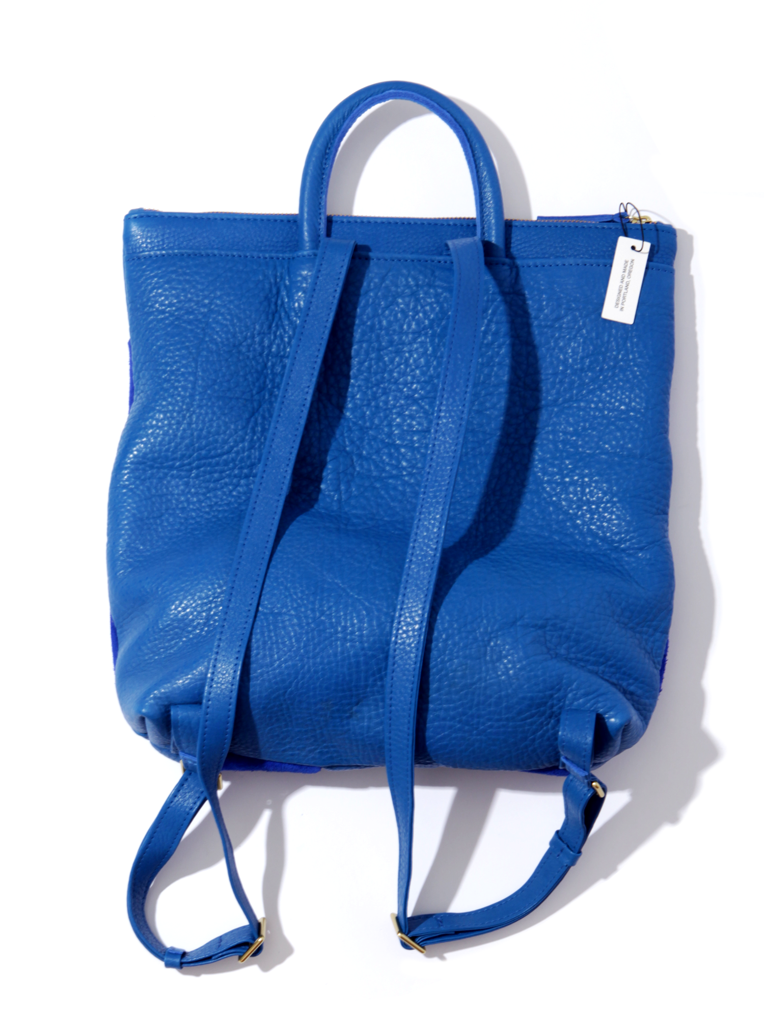 Lapis Check Leather Backpack