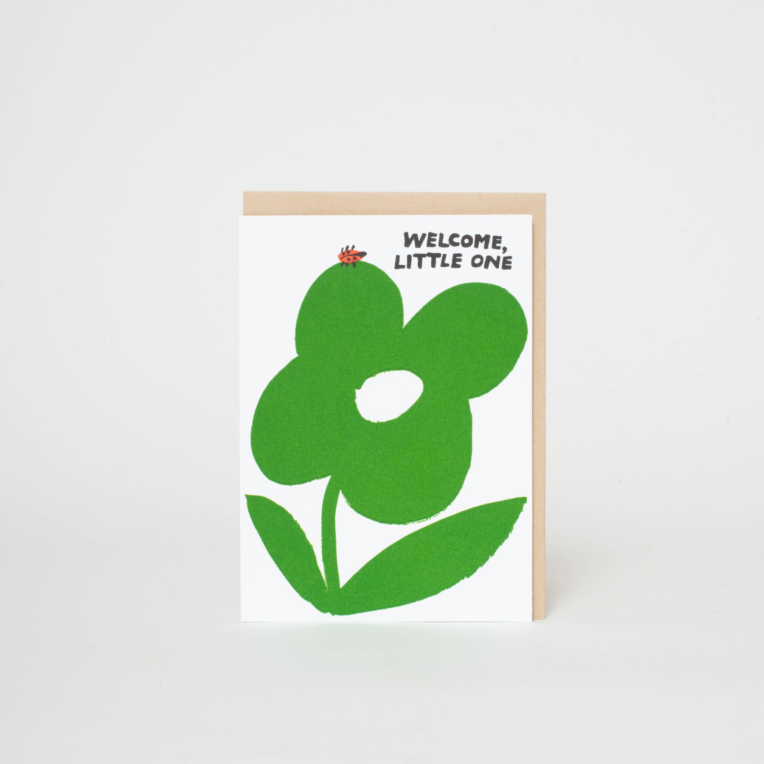 Welcome Baby Ladybug Letterpress Card