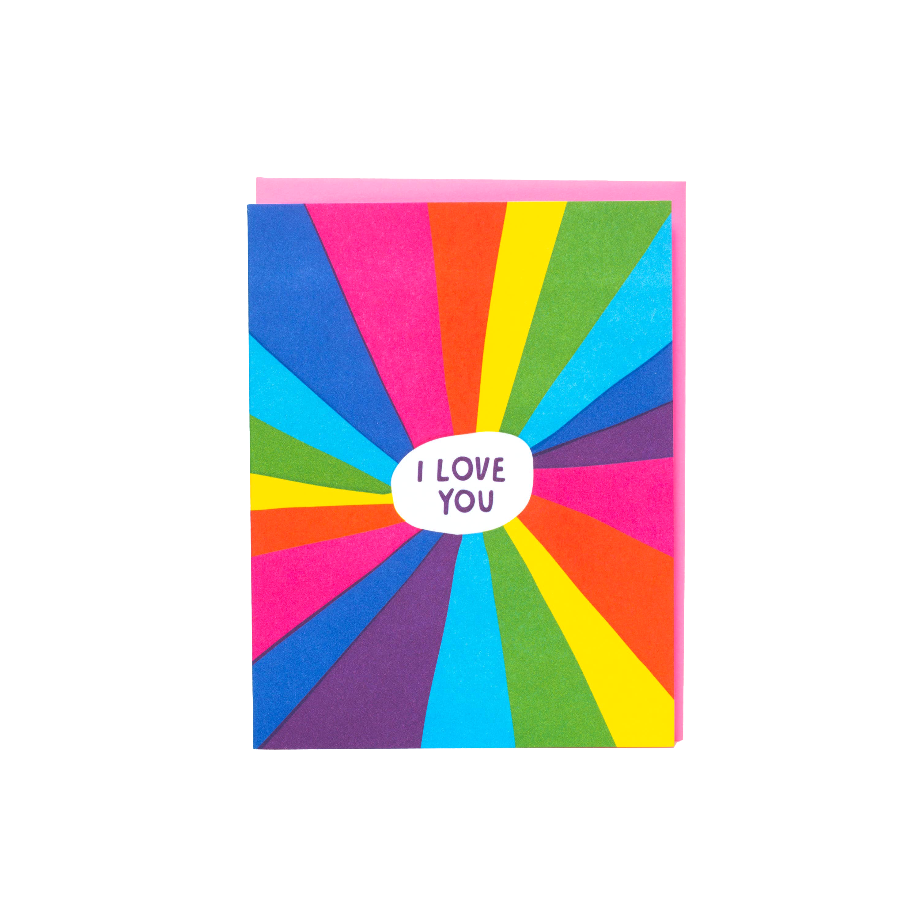 Rainbow Love You Letterpress Card