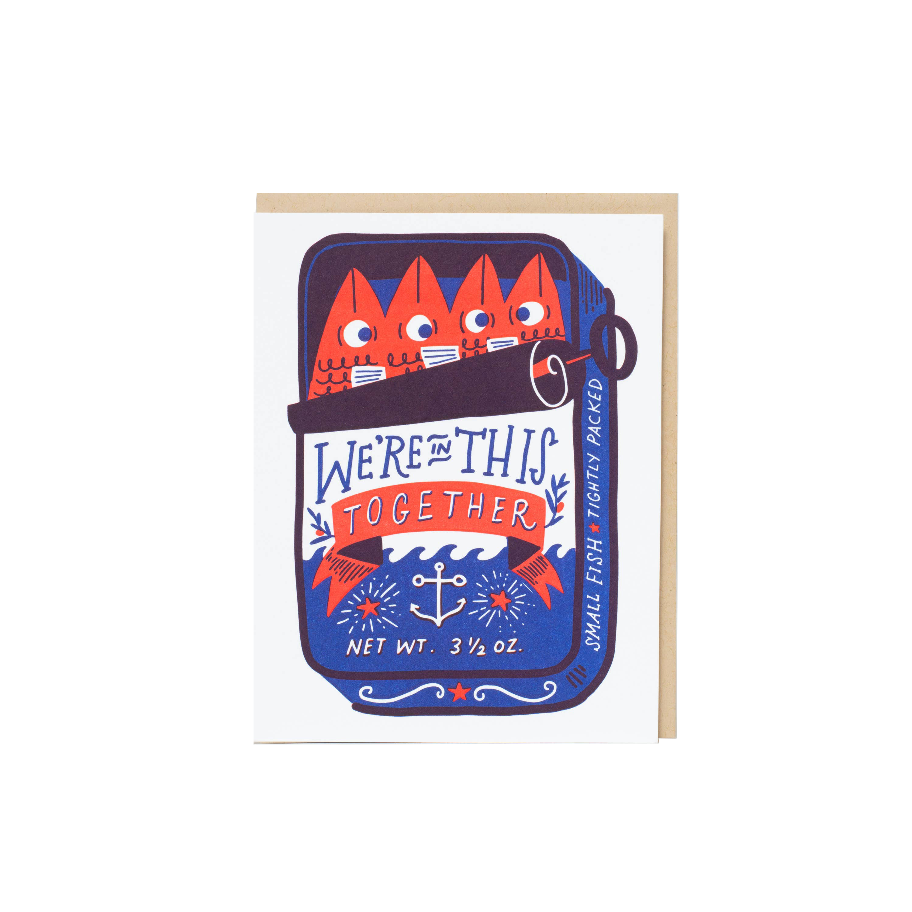 Sardines Friendship Letterpress Card