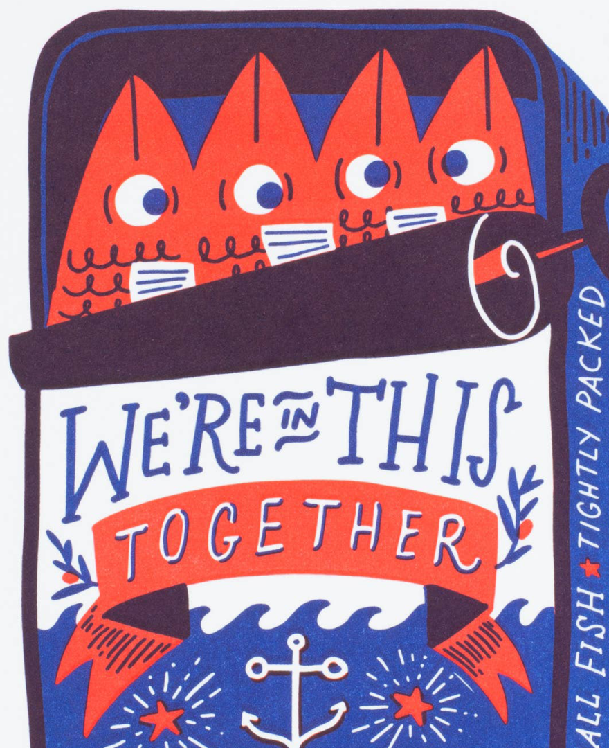 Sardines Friendship Letterpress Card