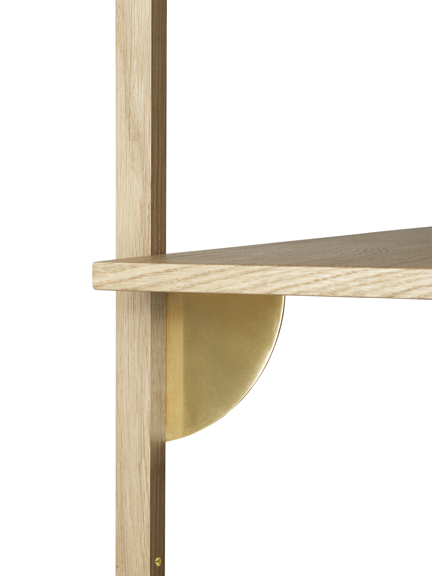 Sector Shelf Triple/Wide in Oak/Brass