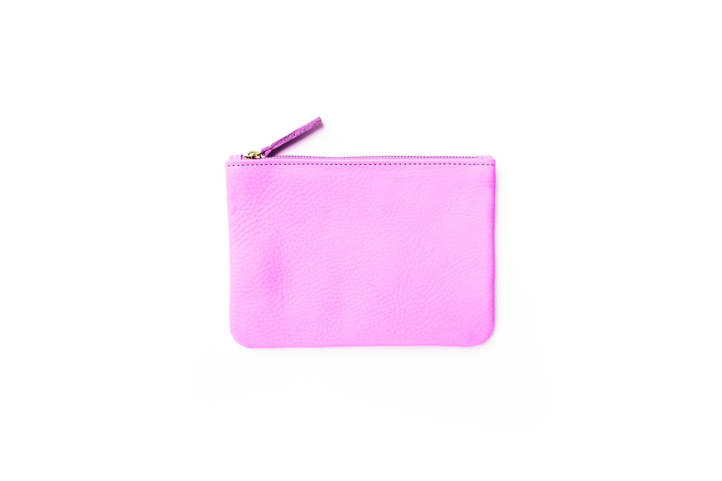 Sorbet Leather Zipper Pouch